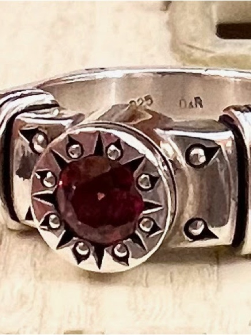 🔥 David & Ronnie Silver (925) Ring with lab created Ruby, Size 7, Beautiful!